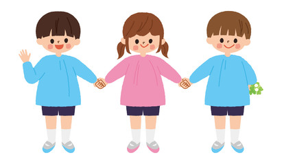 園児　仲良し　3人　イラスト