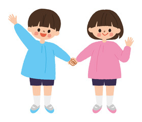 園児　男の子　女の子　二人組