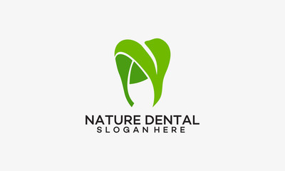 Nature Dental Logo template designs vector illustration, healthy dental logo