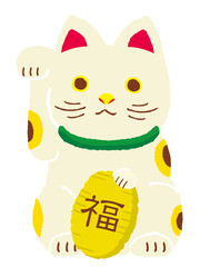 招き猫　イラスト