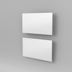 Blank white 3d visiting card template 3d render illustration for mock up and design presentation.