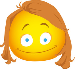 Emoji with long hair
