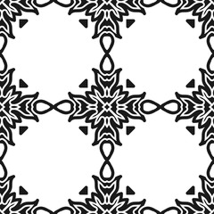 Abstract seamless black and white color pattern for wallpapers and backgrounds. Vector template can be used for design of wallpaper, fabric, oilcloth, textile, wrapping paper and other