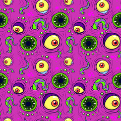 Vector illustration seamless pattern with monster