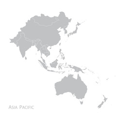 Map of Asia Pacific - obrazy, fototapety, plakaty