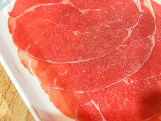 Thin sliced beef