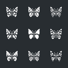 Vector Set of Butterfly Icons.
