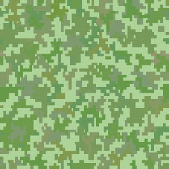 Green pixel camo background. Seamless pattern
