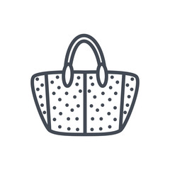 Women hand bag accessory line icon