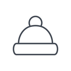 Winter hat clothes line icon