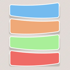 Colored matted labels with white border