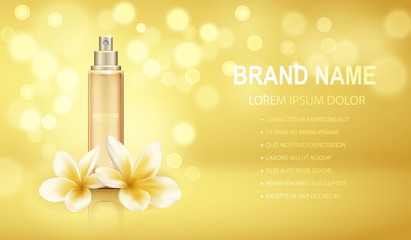 Turquoise realistic parfume bottle