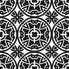 Abstract seamless black and white color pattern for wallpapers and backgrounds. Vector template can be used for design of wallpaper, fabric, oilcloth, textile, wrapping paper and other