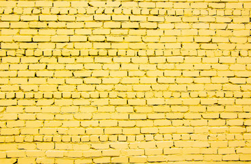 Yellow brick wall.