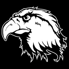 Isolated illustration of an eagle head