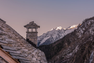 View from a lodge roof of an alpine landscape