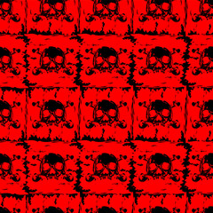 Abstract vector illustration skull seamless background for print on fabric or t-shirt.