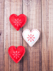 Fototapeta premium Christmas decoration over wooden background.