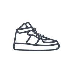 Men shoes sneakers clothes line icon