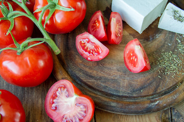 tomatoes and white greek cheese