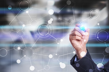 Template for text, Virtual screen Background with icons. technology concept.