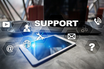 Technical support. Customer help. Business and technology concept.