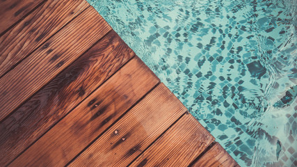 Swimming Pool And Wood Flooring