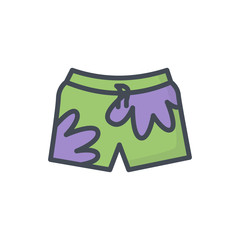 Swimming Pool Beack Shorts Clothes Colored Icon