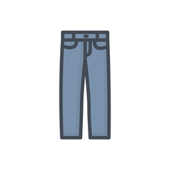 Jeans Pants Clothes Colored Icon