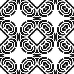 Abstract seamless black and white color pattern for wallpapers and backgrounds. Vector template can be used for design of wallpaper, fabric, oilcloth, textile, wrapping paper and other