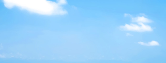 Blurred summer blue sky and clouds - banner background