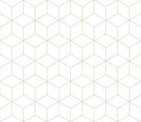 Store enrouleur tamisant sans perçage Or abstrait géométrique géométrie sacrée grille graphique déco hexagone