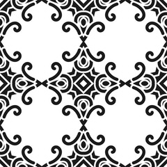 Abstract seamless black and white color pattern for wallpapers and backgrounds. Vector template can be used for design of wallpaper, fabric, oilcloth, textile, wrapping paper and other