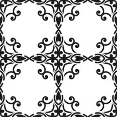 Fototapeta na wymiar Abstract seamless black and white color pattern for wallpapers and backgrounds. Vector template can be used for design of wallpaper, fabric, oilcloth, textile, wrapping paper and other