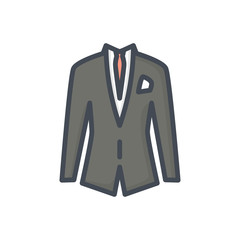 Business Suit Clothes Colored Icon