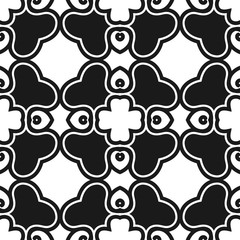Abstract seamless black and white color pattern for wallpapers and backgrounds. Vector template can be used for design of wallpaper, fabric, oilcloth, textile, wrapping paper and other