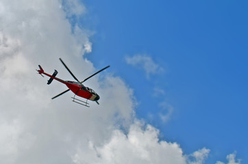 Fototapeta na wymiar Helicopter in the sky.