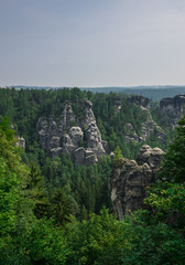 Fototapeta na wymiar The landscape of Elbe Sandstone Mountains in Germany