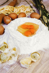 preparation of egg pasta dough