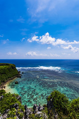 Sea, reef, landscape. Okinawa, Japan, Asia.
