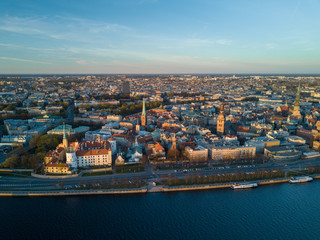 Riga, capital of Latvia. Aerial view.