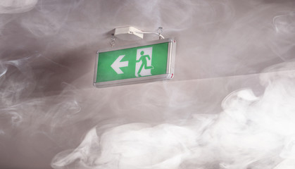 Smoke in the building and escape route
