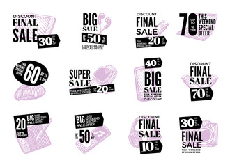 Hand Drawn Modern Gadget Logos Set