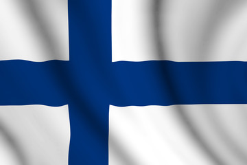 Obraz premium illustration of the wavy finnish flag