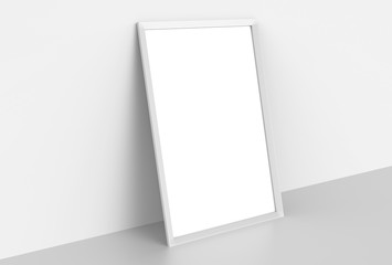 Mockup of photo or poster frame with soft shadows and highlights. 3D illustrating.