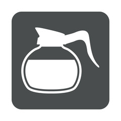 Icono plano jarra cafe en cuadrado gris