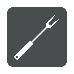 Icono plano pincho cocina en cuadrado gris