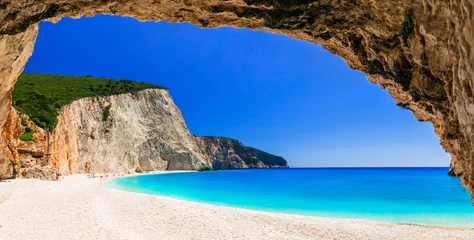 Gardinen Most beautiful beaches of Greece series - Porto Katsiki in Lefkada, Ionian islands © Freesurf