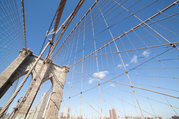 Brooklyn Bridge: tower & steel cables