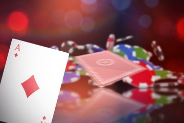 Composite 3d image of ace of diamonds card